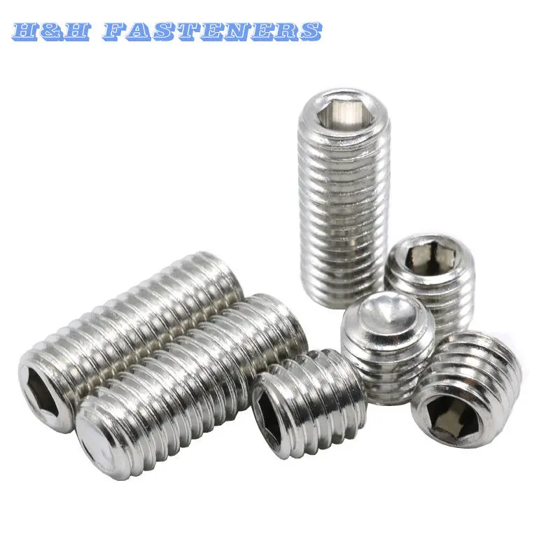 M2.5 x 12 (Thread Dia. 2.5 mm) Flat Point Set Screws Hex Socket Grub Screws Metric A2 70