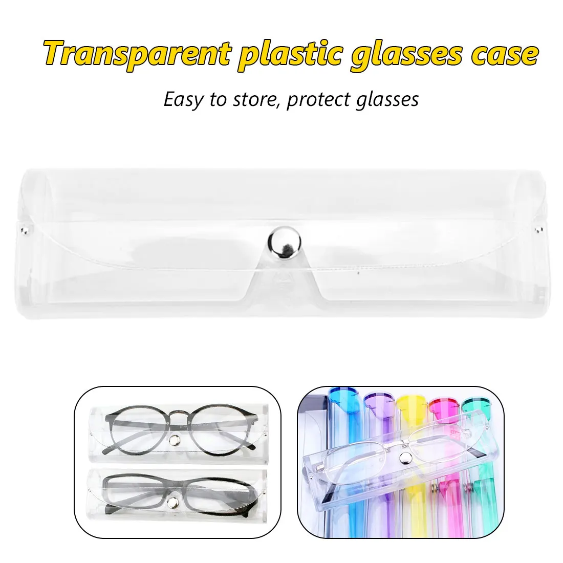 New Arrival 1Pcs Clear Plastic Reading Glasses Case Eyeglasses Transparent Box glasses holder box glasses case