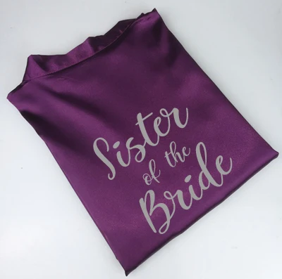 C& Fung, фиолетовый халат, Серебряное платье для мамы, халат жениха, свадебное Короткое Кимоно для невесты, атласное платье для подружки невесты, Прямая поставка - Цвет: sister of the bride