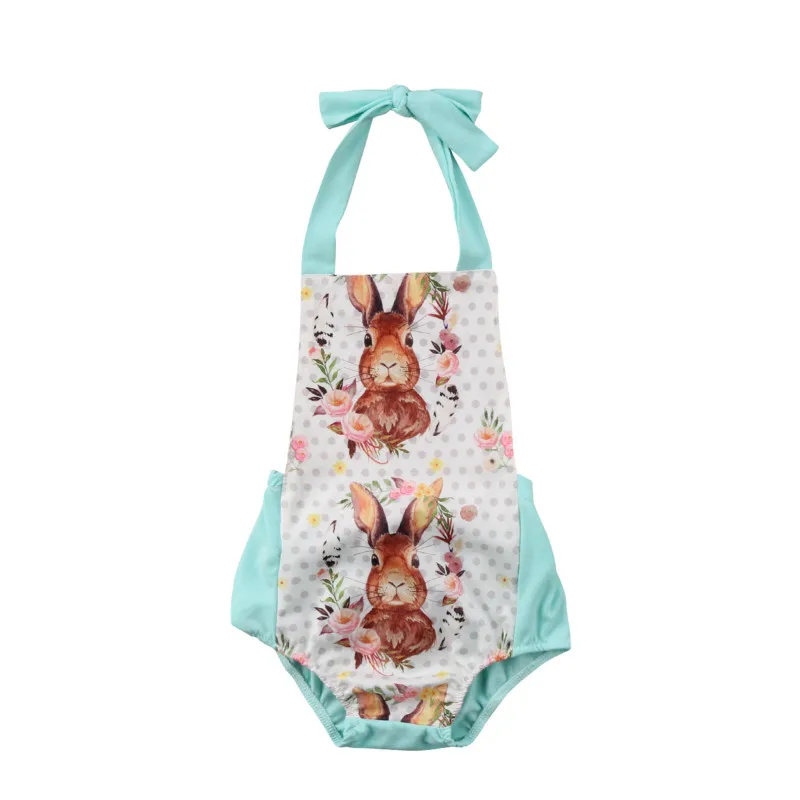 

Adorable Newborn Baby Girl Rabbit Print Cotton Backless Bodysuit Tops Kids Sleeveless Summer Jumpsuit Outfits Costume Bodysuits
