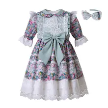 Pettigirl/Летнее нарядное свадебное платье для маленьких девочек с цветочным принтом и вышивкой розы, B468(платье длиной до колена