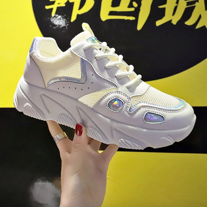 

Women Sneakers Shoes 2019 Summer Mesh Women Casual Shoes Flats Platform Breathable Fashion Women Shoes off white shoes