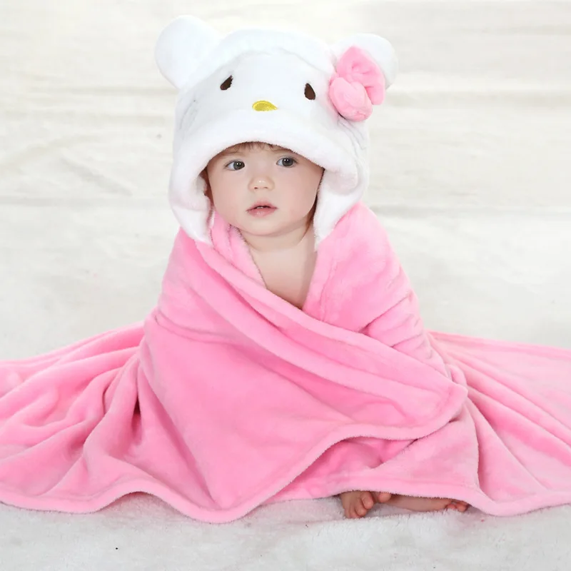 Baby Infant Comfortable Bathrobe Cute Animal Cartoon Babies Blanket Kids Hooded Bathrobe Toddler Baby Bath Towel Stuff