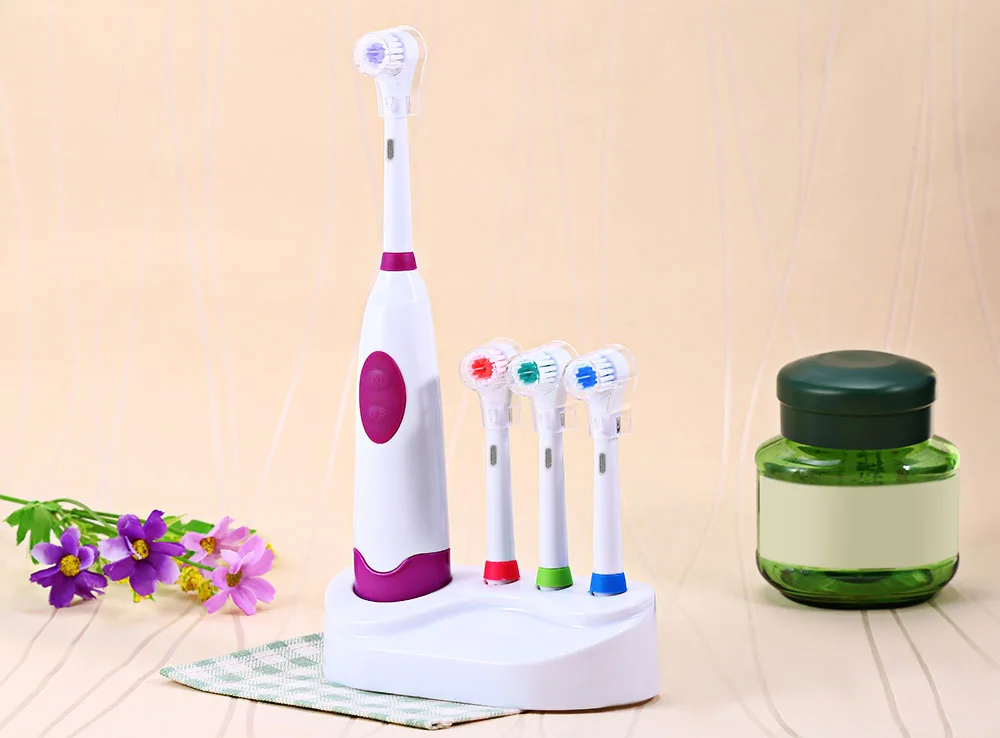 Electric Toothbrush with 4 Brush Heads Oral Hygiene Dental Care Accessories