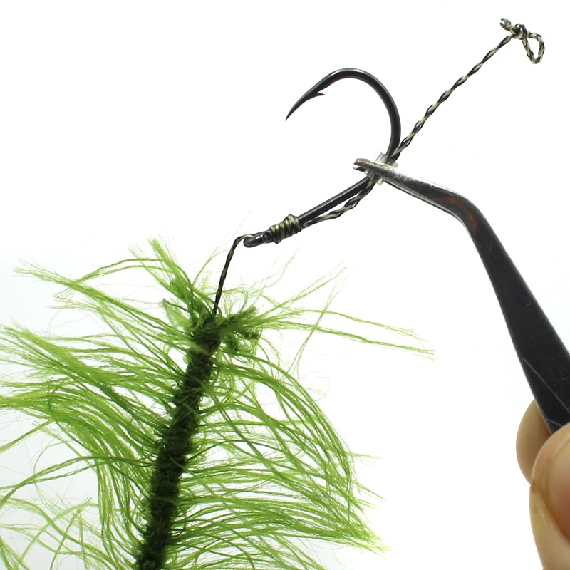 

2PCS Carp Fishing Hook Weed Line Accessories Ready Made Hair Rigs Weed Line 16cm Lure Bait Accessories with Fishing Hook 2 4 6 8