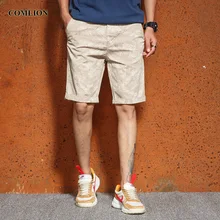 Модные карго-шорты Открытая Летняя обувь до середины икры, из хлопка, с круглым вырезом, длиной Короткие штаны Удобная брендовая одежда лист шорты свободного покроя цвета хаки Для мужчин F23