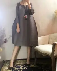 Issey Miyake новые весенние свободные Сложите орган размер плиссированные платья леди Бесплатная доставка