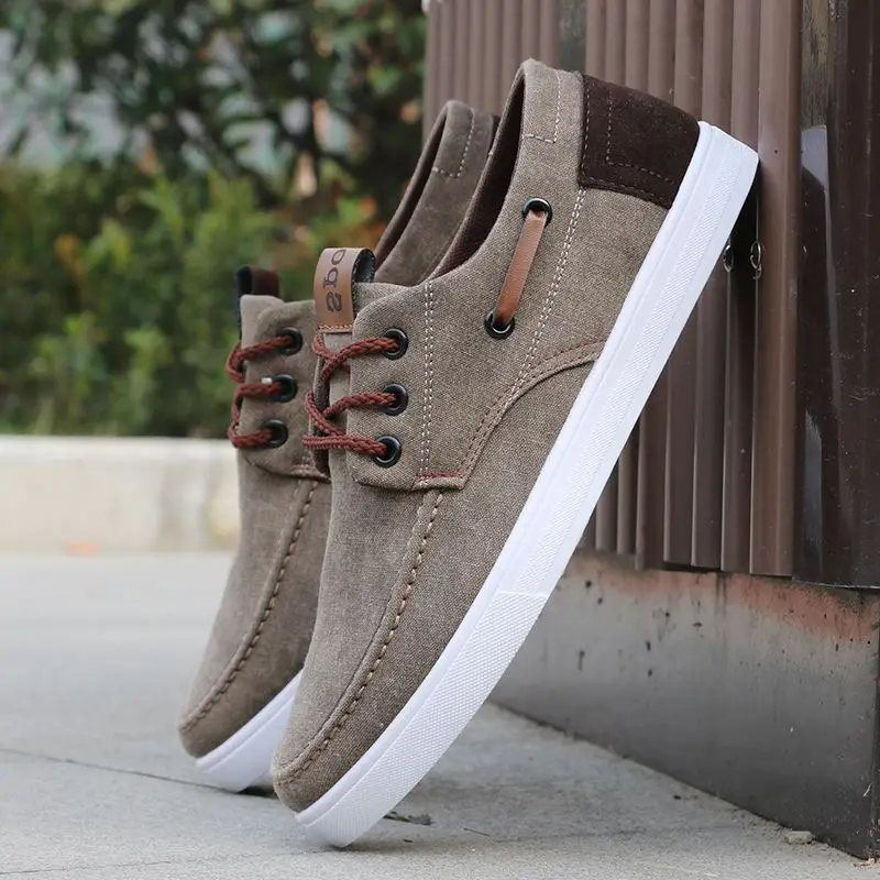 

High Quality Mens Shoes Casual Lace-up Canvas Shoes Men Sneakers 2019 Summer Breathable Comfortable Non-slip Flats Shoes Man