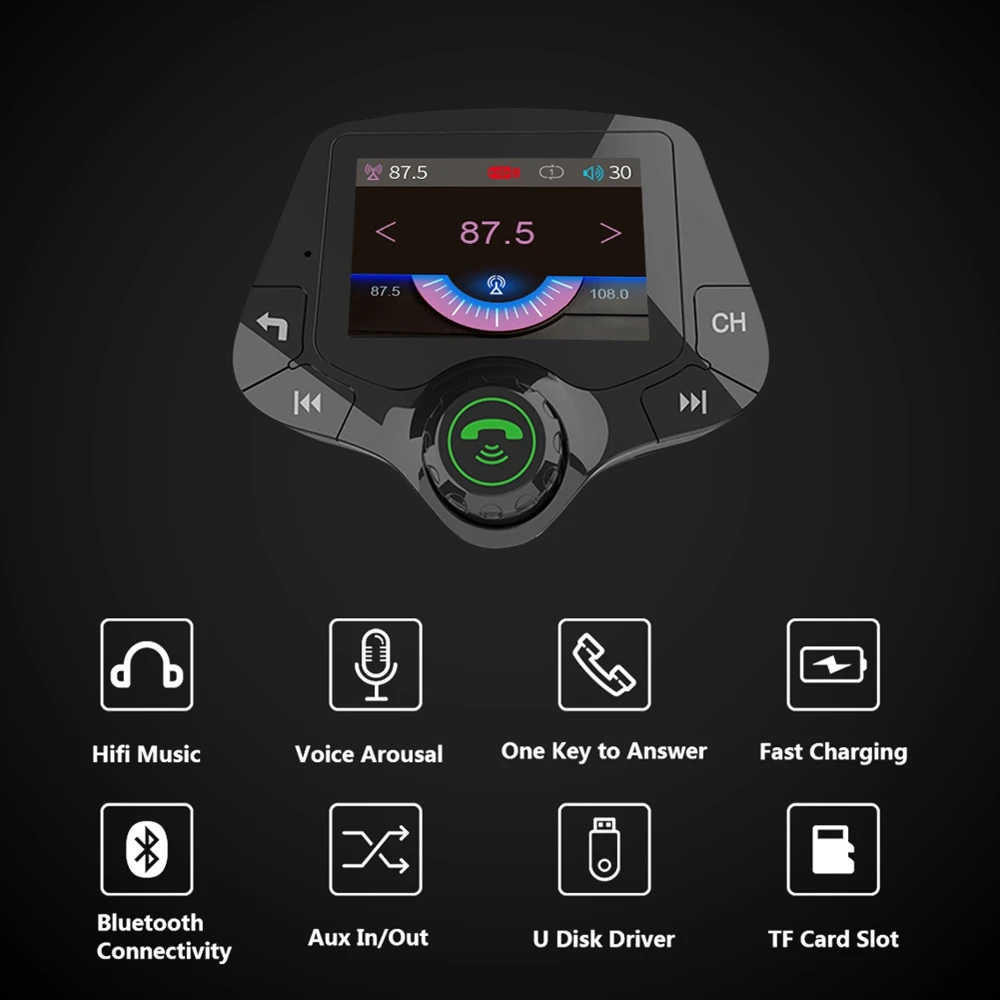 G24 HD цветной экран беспроводной автомобильный комплект Bluetooth MP3 плеер Hands free вызов