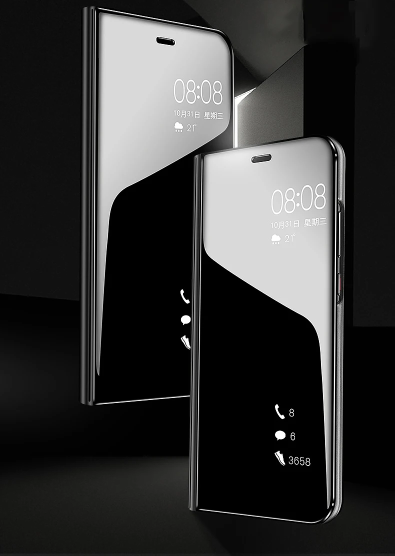 Для OPPO RX17 Neo чехол Роскошный флип стенд прозрачный вид зеркало чехол для телефона OPPO RX17 Neo чехол RX 17 Neo RX17Neo задняя крышка 6,4"