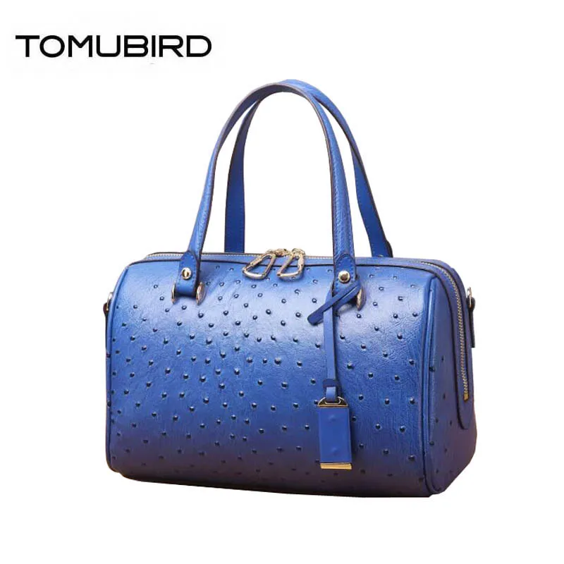 TOMUBIRD новая женская сумка из натуральной кожи Улучшенная яловая сумка известного бренда женская сумка модная Страусиная-Тисненая женские сумки-тоут