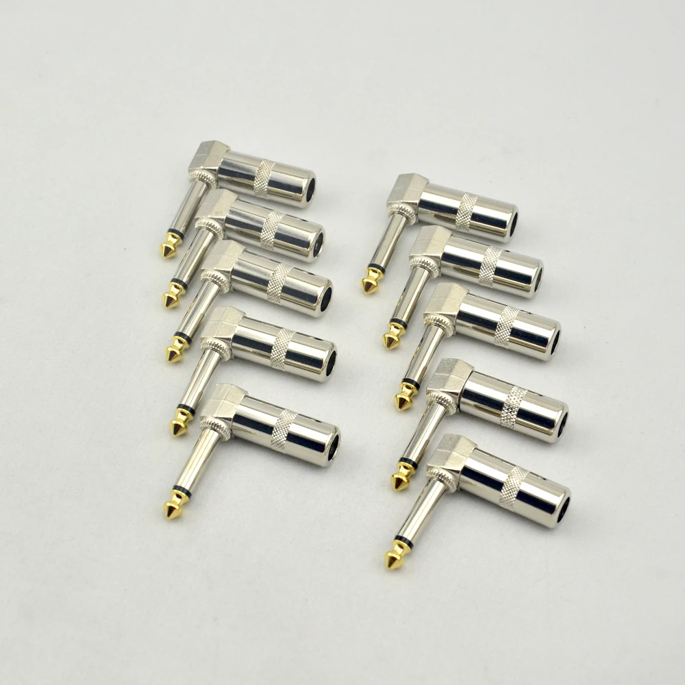 10pcs Mono plug connector 6.3MM JACK for Electric Guitar Effect Pedal Cable Accessories | Спорт и развлечения