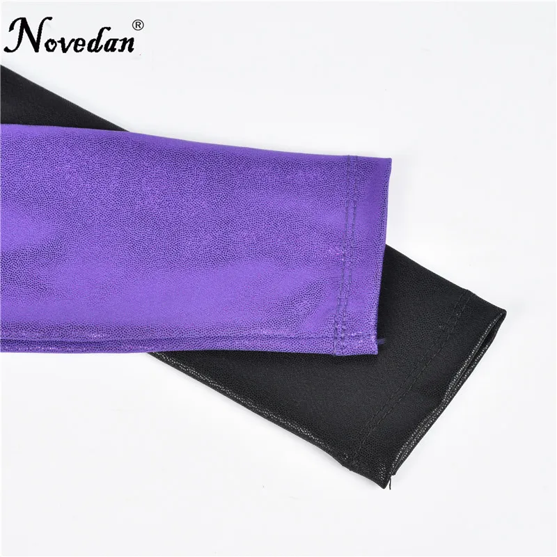 Ballet Leotards For Girls Rhythmic Gymnastics Unitards Long Sleeve Metallic Acrobatics Leotard Spandex Costume Kids Dance Wear
