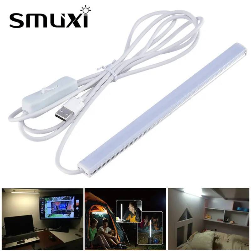 

5W 5V LED Rigid Strip Hard Bar Light SMD 5730 USB Switch Adjustable LED Night Light Tube Magnet Lamp Desktop Lighting