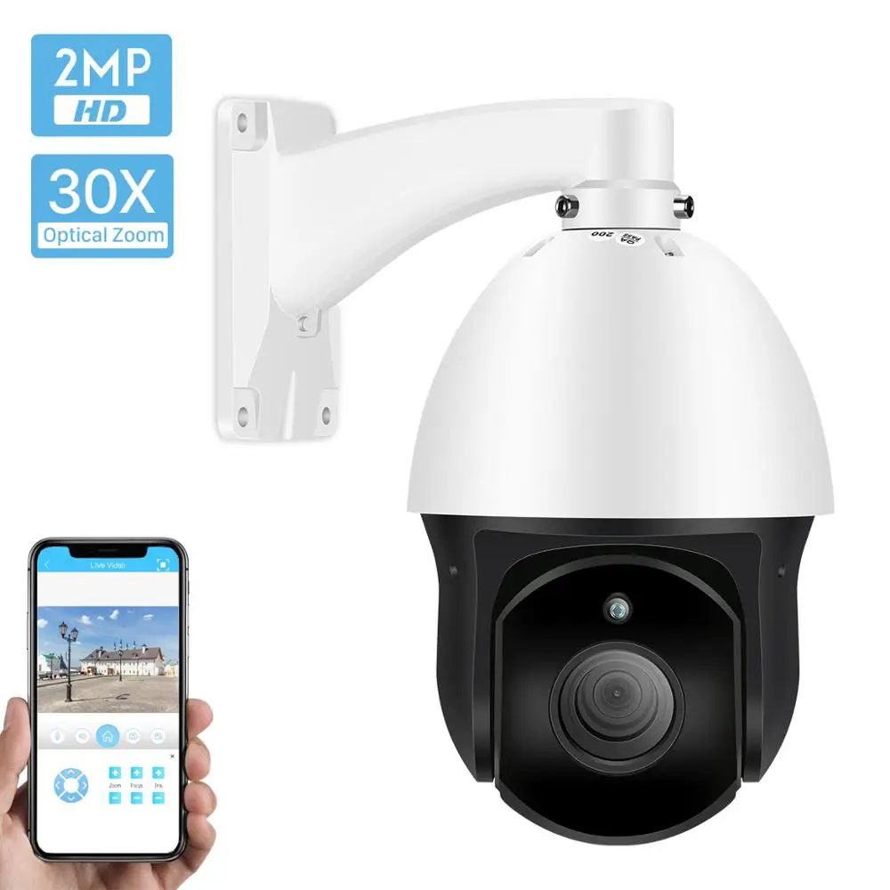 

HD 1080P 2MP PTZ IP Camera Outdoor 360 Degree Viewing Network Onvif Speed Dome 30X Zoom Lens PTZ Camera CCTV 80m IR Night Vision
