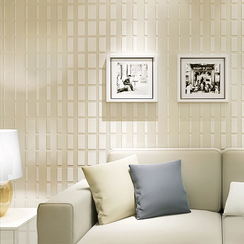 Modern Simple 3D Wallpaper Living Room Bedroom TV Sofa Backdrop Wall Paper 3D Embossed Stripe Mosaic Home Improvement Wallpapers