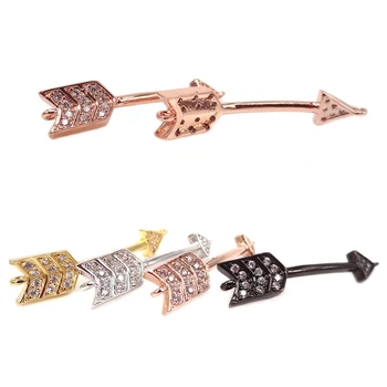 

Gold RoseGold Black Silver Color Arrow Connector Pendant Charms For Bracelet Making Leather Jewelry DIY Findings