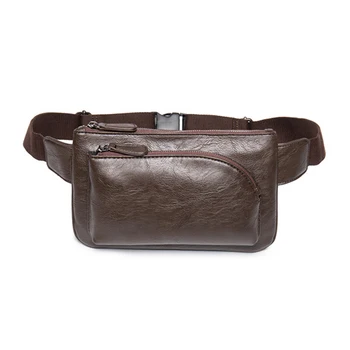 

Fashion Men's Waist Pack PU Waist Bags Male Waterpoor Man Crossbody Shoulder Bags Casual Travel Chest Bag Mobile Business Pocket
