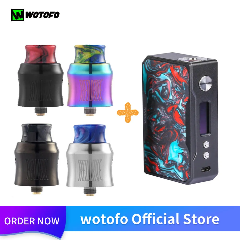 

Original Wotofo Recurve RDA Vape Tank With DRAG 157W TC Box Vaporizer Rebuilding Dripping RDA Atomizer 510 Thread VS Drag 2