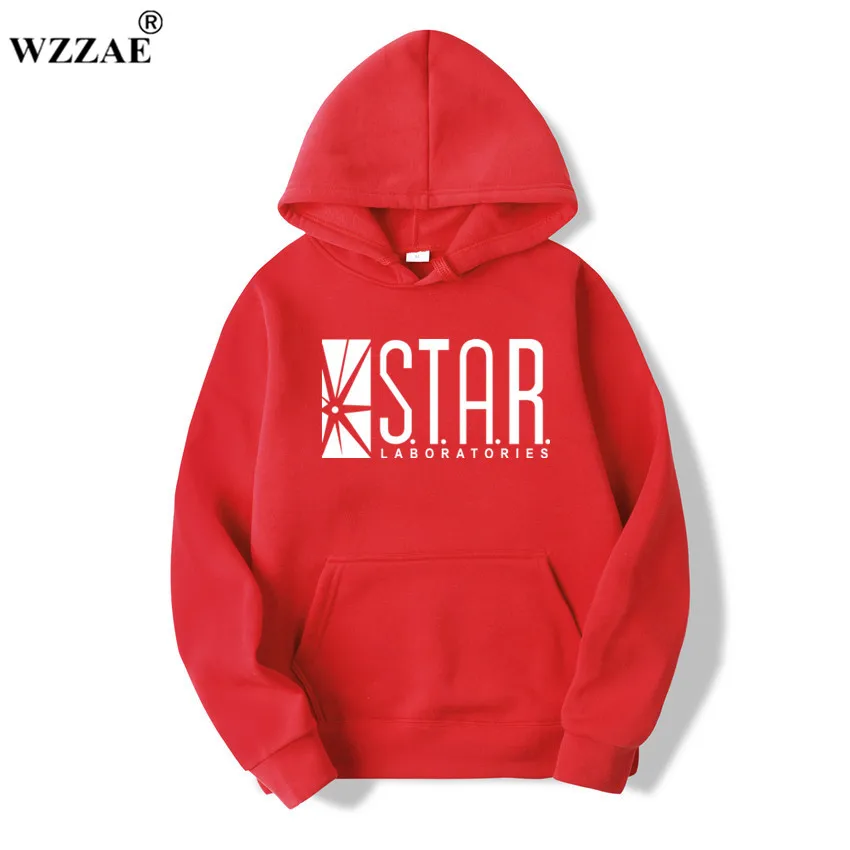 WZZAE STAR S. T. A. R. labs, черные мужские толстовки с капюшоном, Мужская толстовка, джемпер флэш Готэм Сити, комиксы, толстовка «Супермен» - Цвет: Red 1