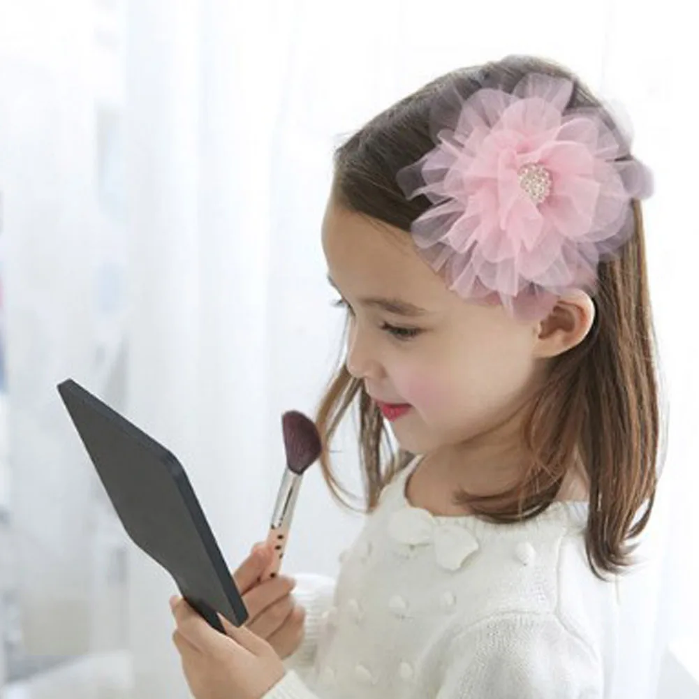 

Big Chiffon Flower Pearl Girls' Hair Clips Kids Side Hairpin Accessories 2019