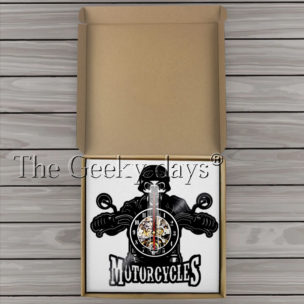 Najtaniej Zegar ścienny led nowoczesny Design motocykle rowerzyści król czaszka płyta winylowa zegarek Orologio Da Parete czaszka motocyklista prezent