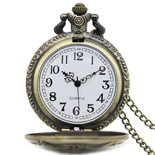 Men Women Steampunk Vintage Fire Fighter Necklace Pendant Quartz Pocket Watch