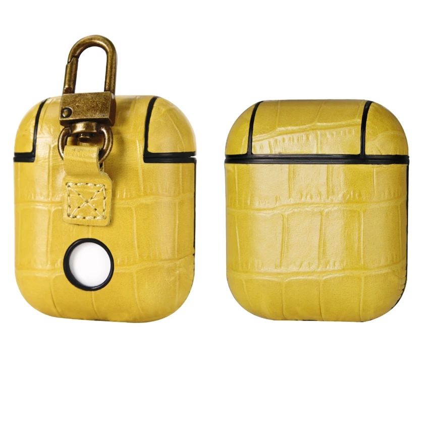Крокодиловый узор натуральная кожа сумка для наушников для Airpods защитный чехол Аксессуары для кожи для Apple Airpods зарядная коробка