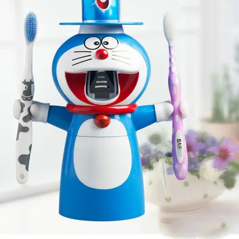 

Toothbrush Storage Rack Automatic Toothpaste Squeezer Cartoon Punch-free 3 In 1 Magnetic Pick-up Cup Children's Wash Storage Set