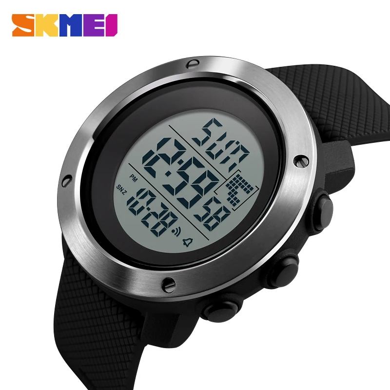 SKMEI Business Simple Watch Men PU Strap Multifunction LED Display Watches  5Bar Waterproof Digital Watch reloj hombre 1267| | - AliExpress