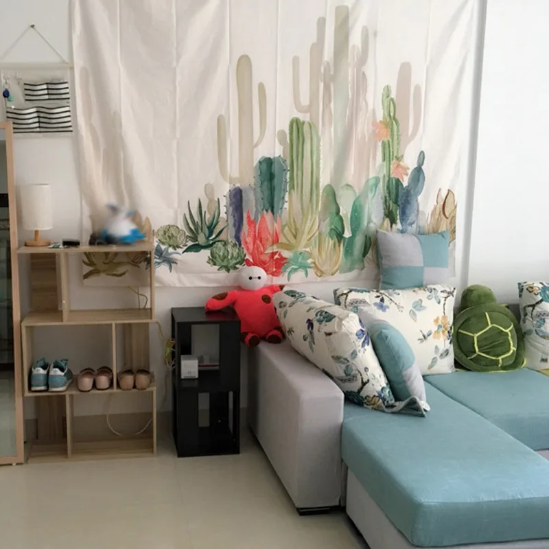 Cotton Cactus Tapestry Wall Hanging Beach Towel Blanket Yoga Mat Bedspread Table Cloth 2017ing | Дом и сад