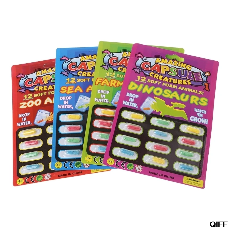 

4PCS Magic Grow Capsules Baby Cognition Toys Educational Toy Larger In Water