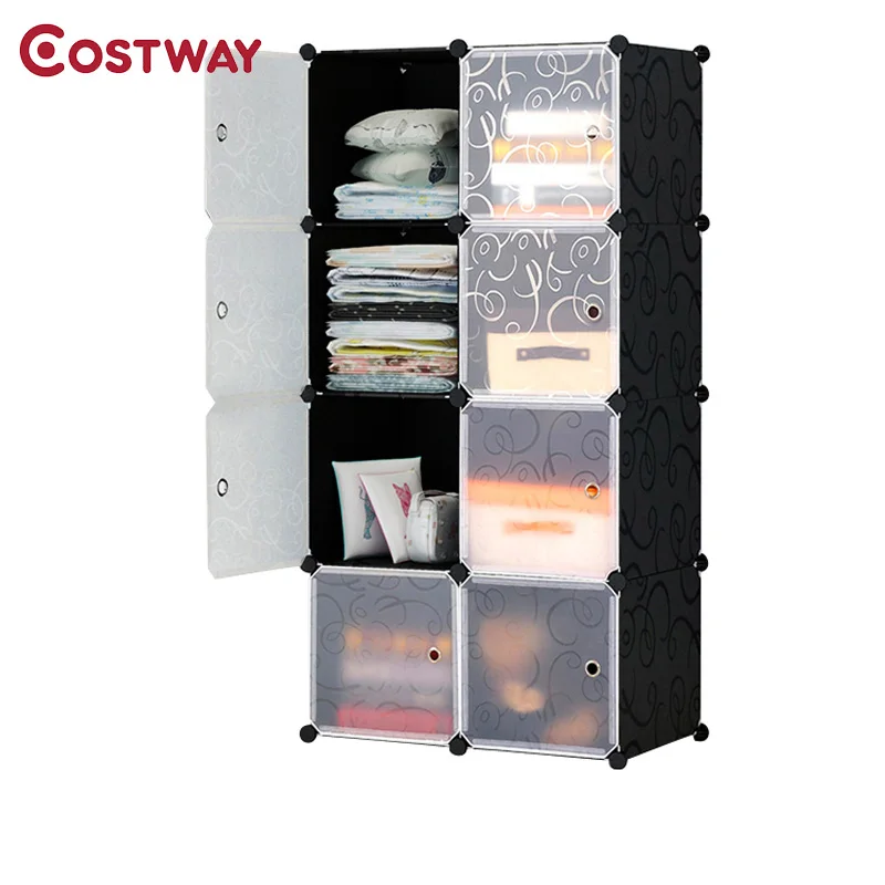 Plastic Portable Folding Wardrobe for clothes Assembled Closet Storage