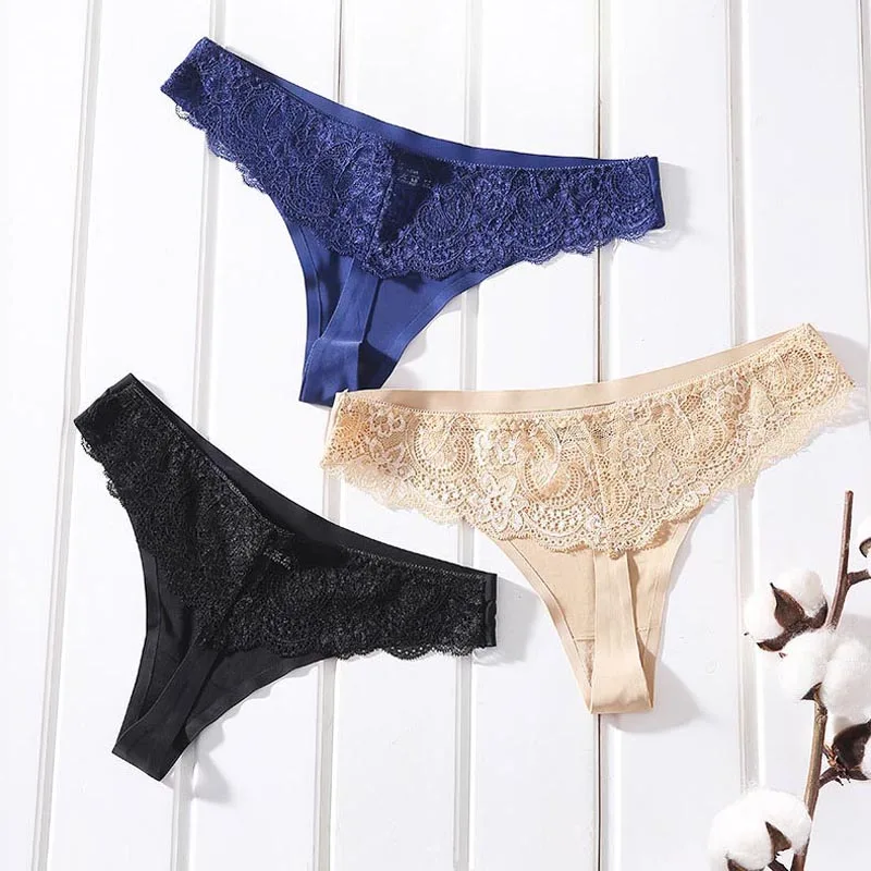 Ladies Underwear Woman Panties Sexy Lace Plus Size Panty Transparent Low-Rise Cotton Thongs G String Female Briefs Intimates (7)