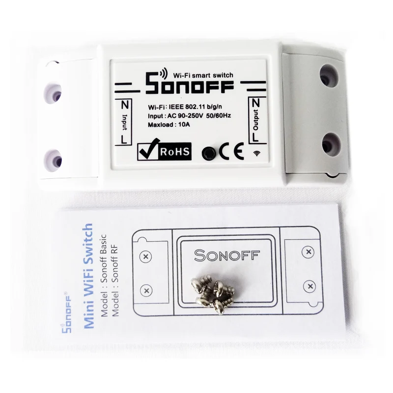 2 шт., SONOFF, базовый умный дом, Wifi, беспроводной переключатель, пульт дистанционного управления, релейный модуль для Apple, Android, смартфонов, 10А, 220 В