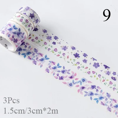 3Pcs Cartoon Fruit Decorative Adhesive Creative Flower Washi Tape Tape Cute Masking Tapes For Kid Scrapbooking DIY Photos Albums - Цвет: 9