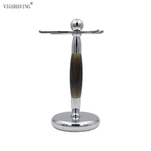 VIGSHAVING искусственный Рог Смола хром металлическая для бритья щетка+ Мужчины стойка для бритвенного станка