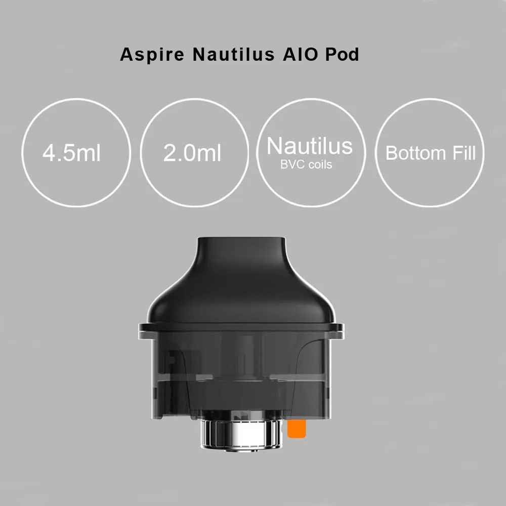 Aspire Nautilus AIO комплект новейшая система aspire pod TPD с аккумулятором 1000 мАч емкость 4 5 мл