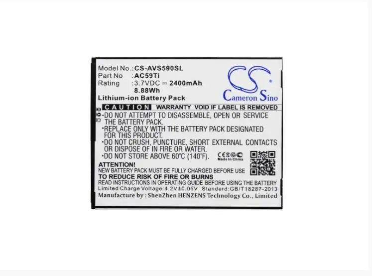 Cameron Sino2400mAh Аккумулятор для ARCHOS 59 titanium AC59Ti мобильный, смартфон аккумулятор черный 86,95x71,05x4,30 мм