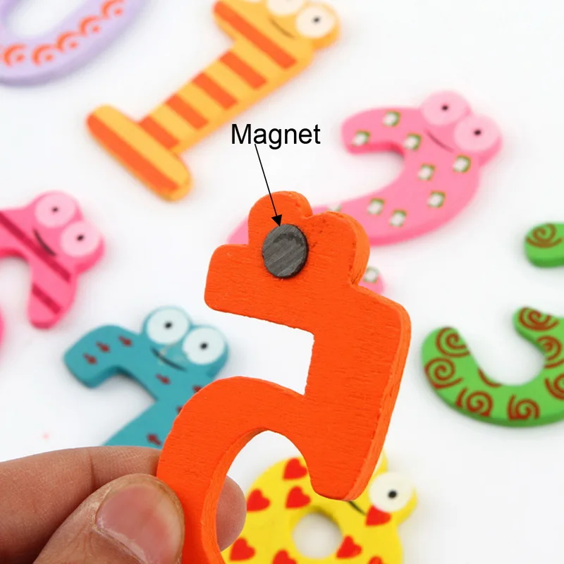 Hoomall 10 шт. милые наклейки с цифрами, обучающие игрушки для малышей, детей Очаровательный Деревянный Алфавит магниты на холодильник