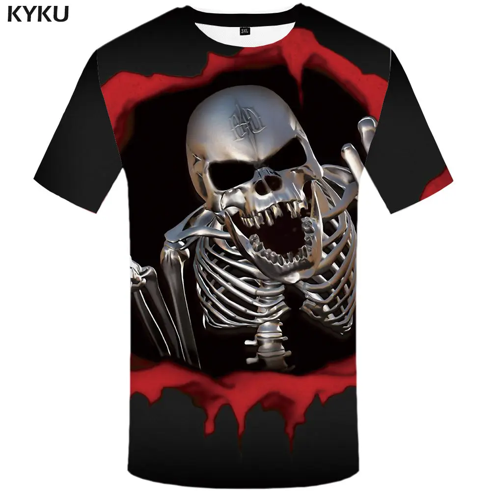 KYKU бренд череп футболка женская дьявол плюс размер панк-рубашки одежда Топы Женская s сексуальная летняя Новинка - Цвет: 3d t shirt 18