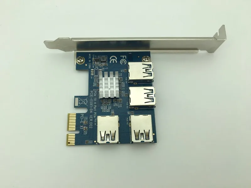 10 компл./Лот 60 см USB 3 0 PCIe Райзер карта PCI-E Экспресс 1x до 4 порт 16x удлинитель адаптер