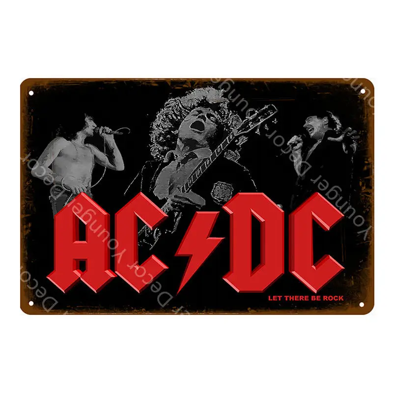 Рок ACDC Band Винтаж металлические знаки AC DC Музыкальный клуб реклама зубной налет кафе Паб Casino декор стен Стикеры живопись плакат