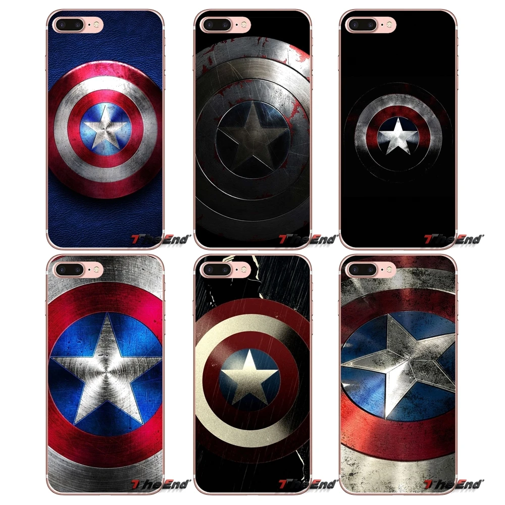 

For Samsung Galaxy Note 3 4 5 Grand Core Prime S3 S4 S5 MINI S6 S7 edge S8 S9 Plus Captain America Shield Soft Cell Phone Case
