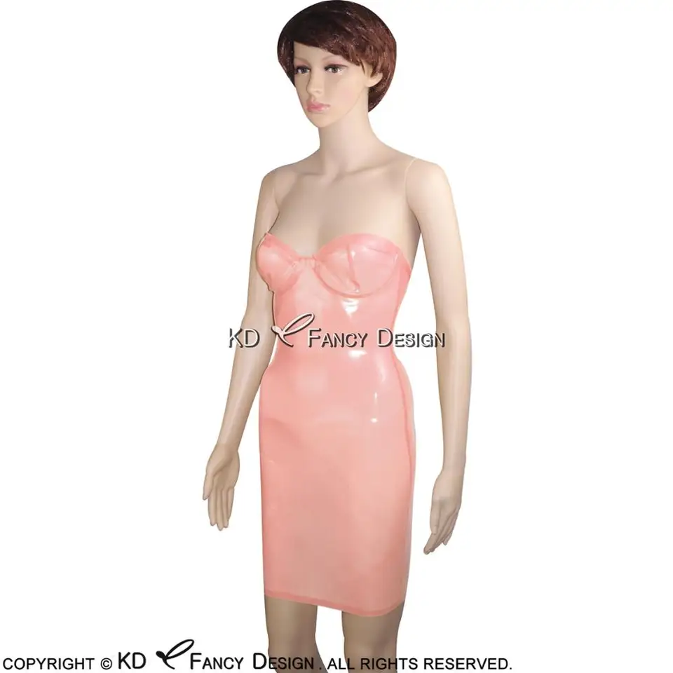 baby pink strapless dress