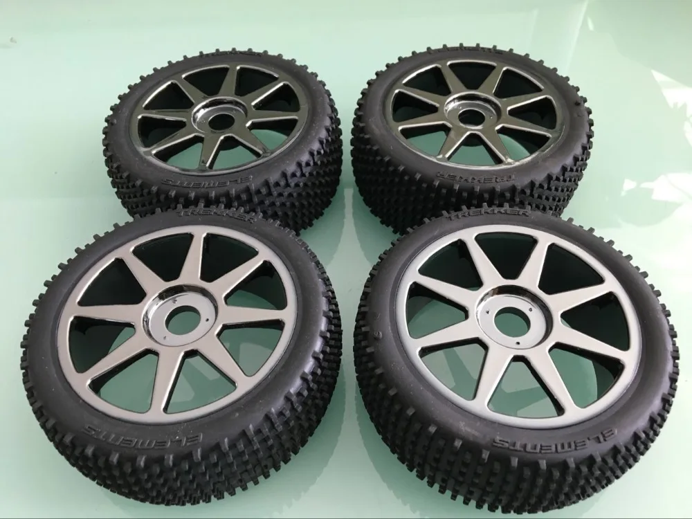 1/8 3.5 racing off road 113mm Titanium Wheel Tire set for HPI Vorza Flux Trophy Buggy 4pcs