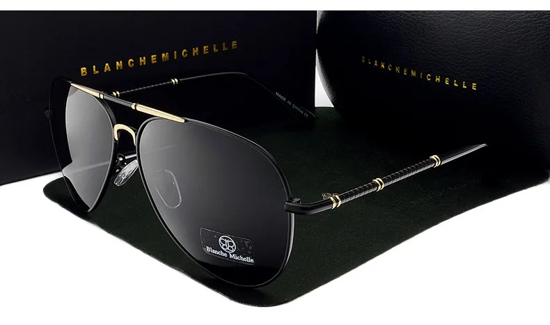Бланш Michelle Пилот солнцезащитные очки мужские поляризованные UV400 фирменные очки для вождения винтажные высококачественные солнцезащитные очки с коробкой