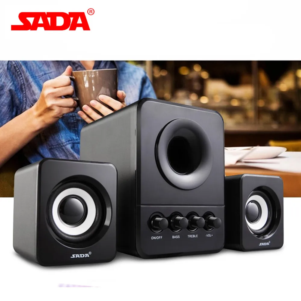 SADA Mini Wired Combination Speaker USB 2.1 Portable Speaker For Laptop Desktop Computer Mobile Phone Column Bass 3W PC Speaker