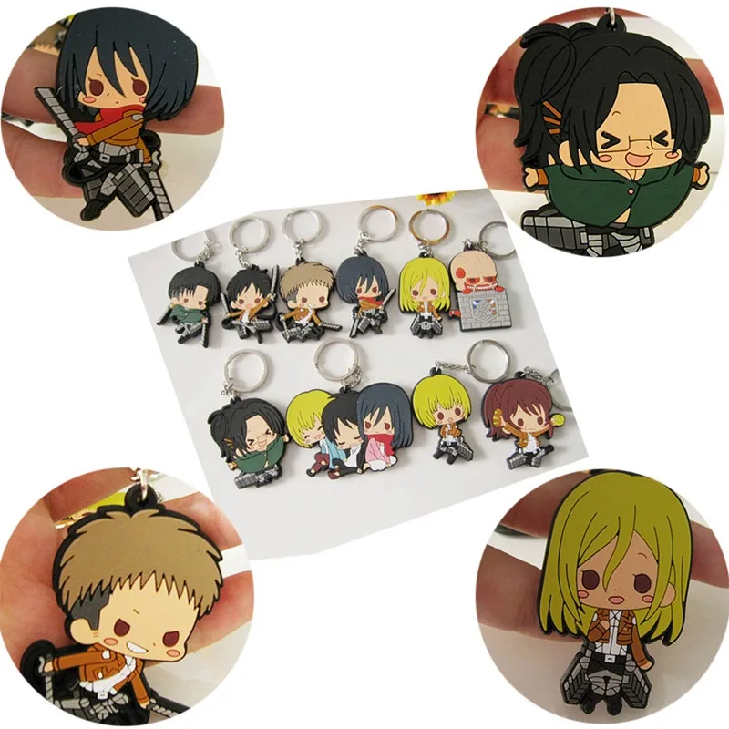 

2018 Hot Sale Anime Attack On Titan Silver Cartoon Keychains Giant Legion Jewelry Key Ring Car Key Holder For Anime Fans