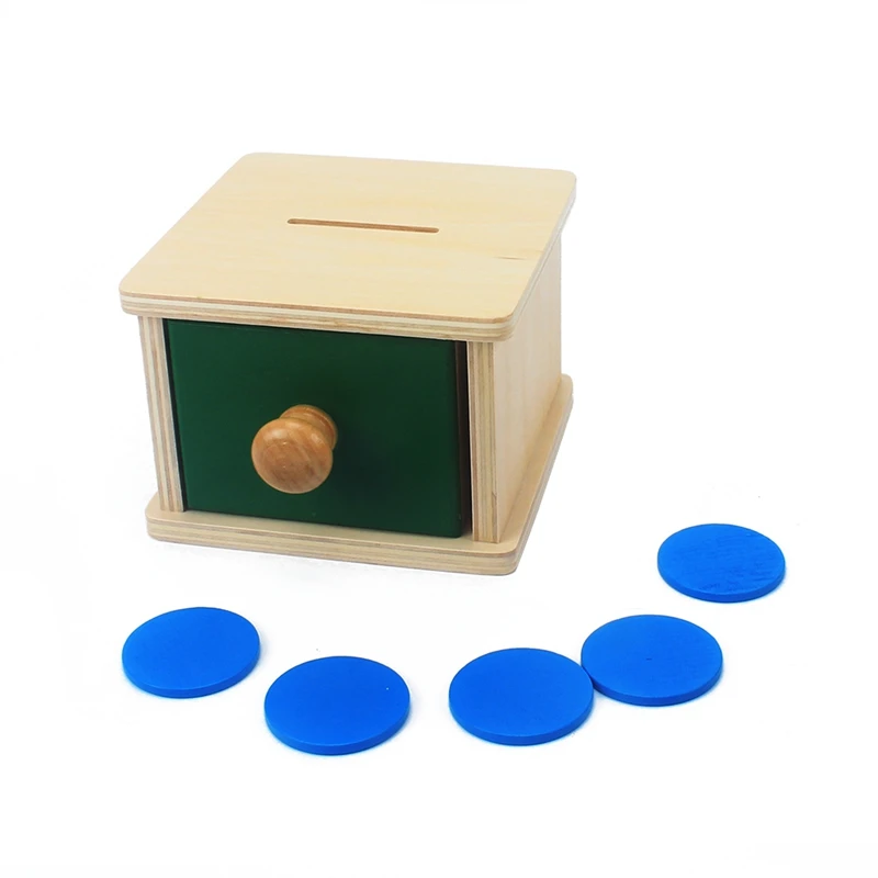 Most effective  Infant & Todders Montessori Kids Toy Baby Wooden Coin Box Piggy Bank Learning Educational Preschool